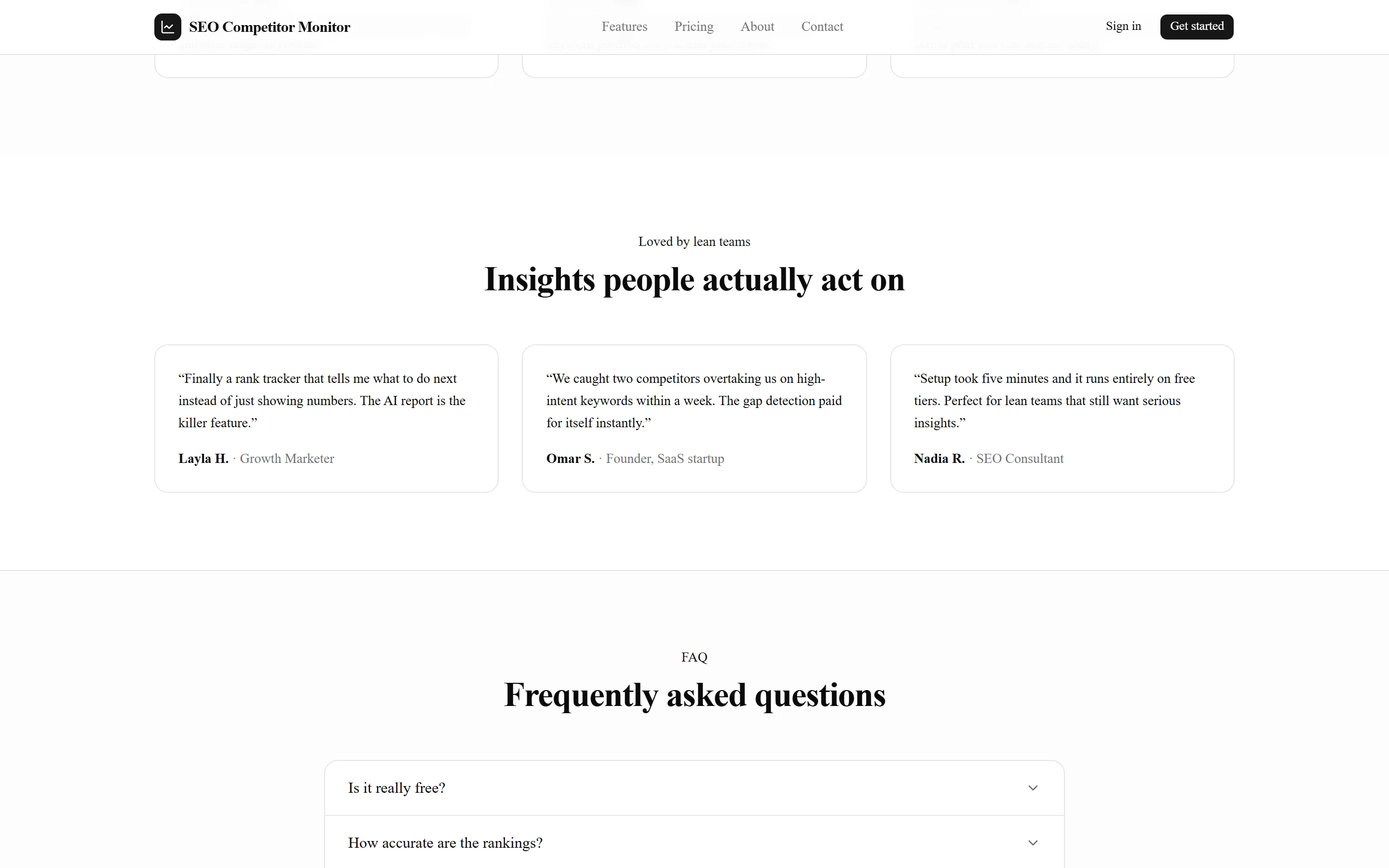 AI SEO advisor report view