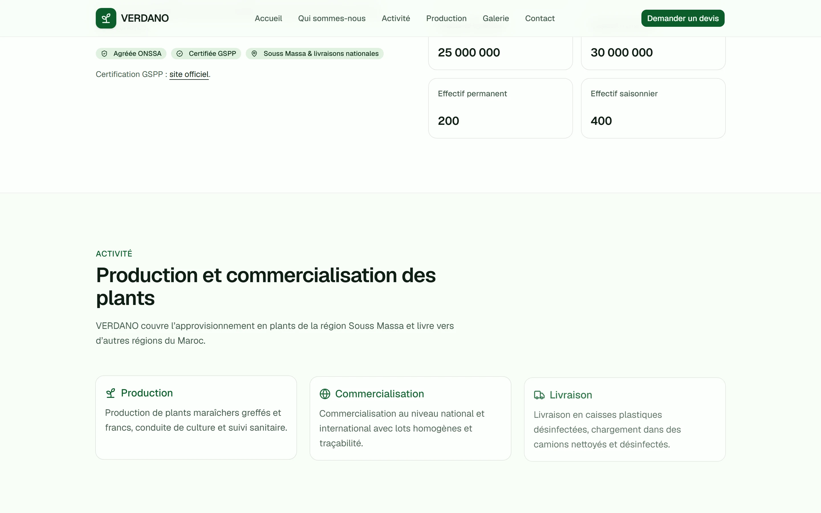 VERDANO crop catalogue and process sections